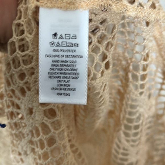 Tahari Tan crochet Maxi Dress/ beach cover up - Picture 6 of 6